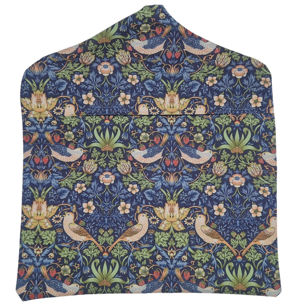 William Morris Strawberry Navy Blue Outdoor Water Repellent Wipe Clean Peg Bag