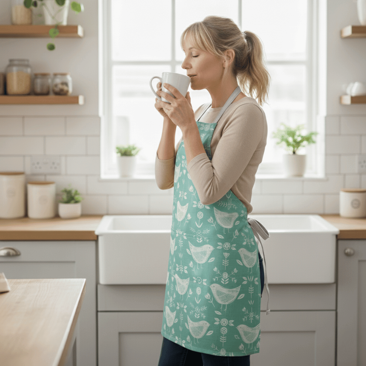 Narvik Duck Egg Adult or Child Oilcloth Wipe Clean Apron