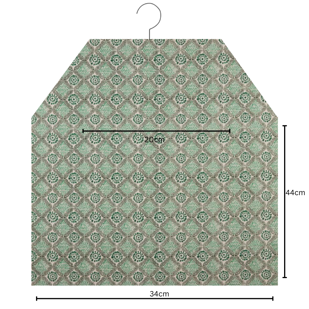 Deep Green Mykonos Mosaic Floral Matte Oilcloth Peg Bag 