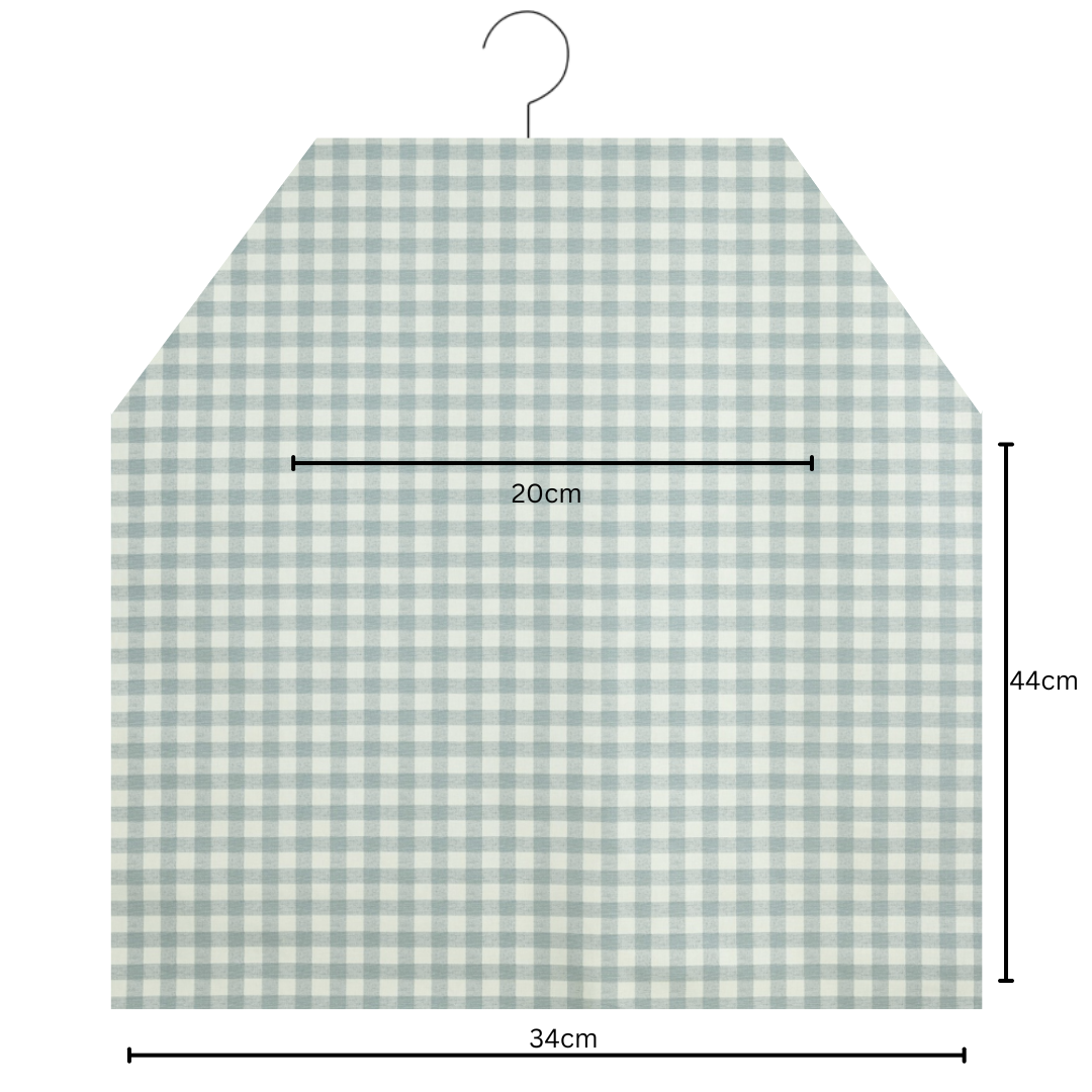 Duck Egg Traditional Gingham Floral Matte Oilcloth Peg Bag 