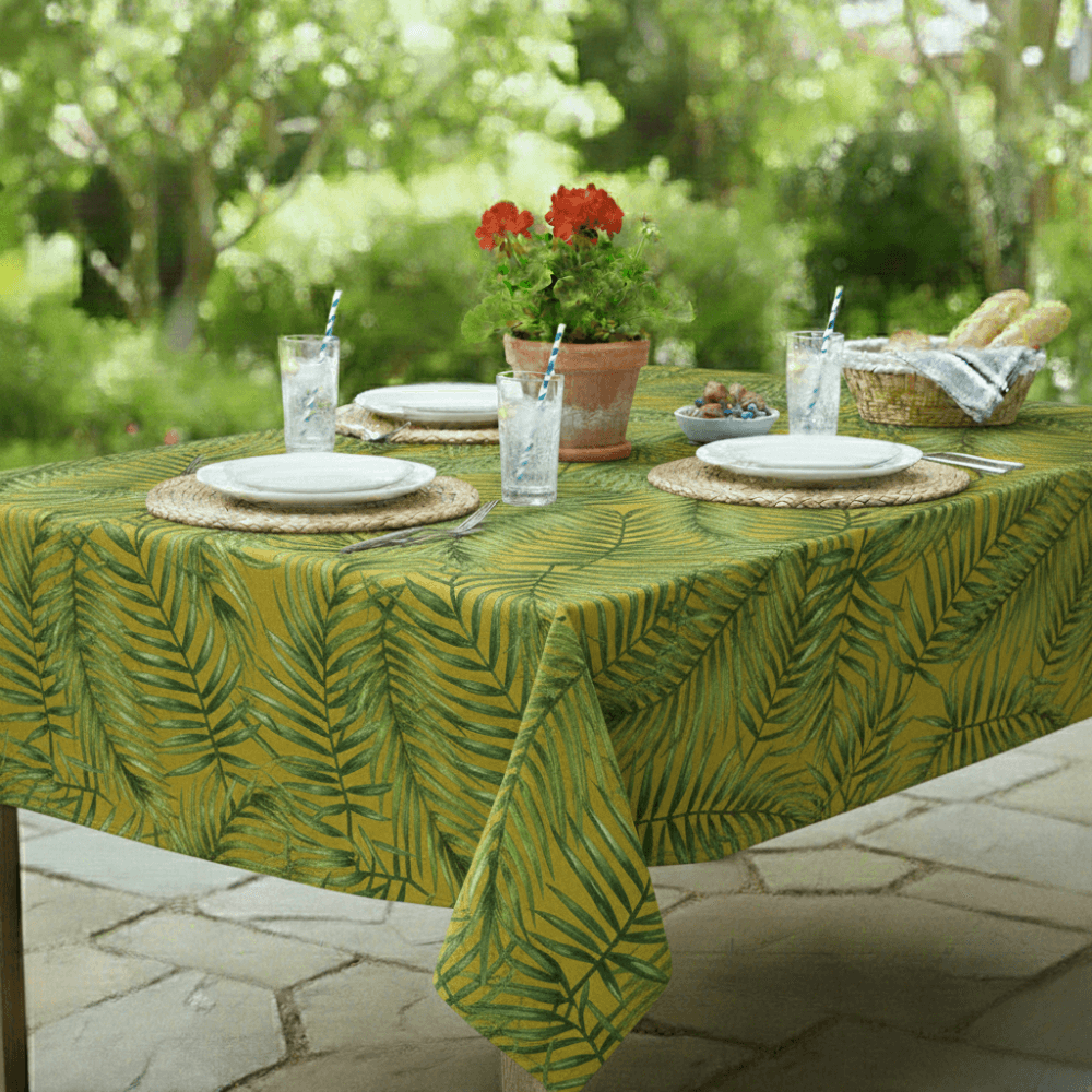 Chartwell Ochre Outdoor/Indoor Water Repellent Tablecloth 144cm Wide