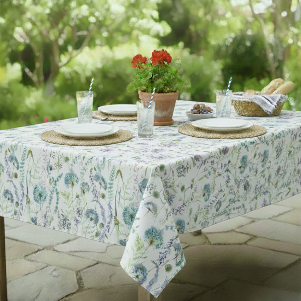 Montagna Pacific Water Repellent Floral Indoor/Outdoor Wipe Clean Tablecloth