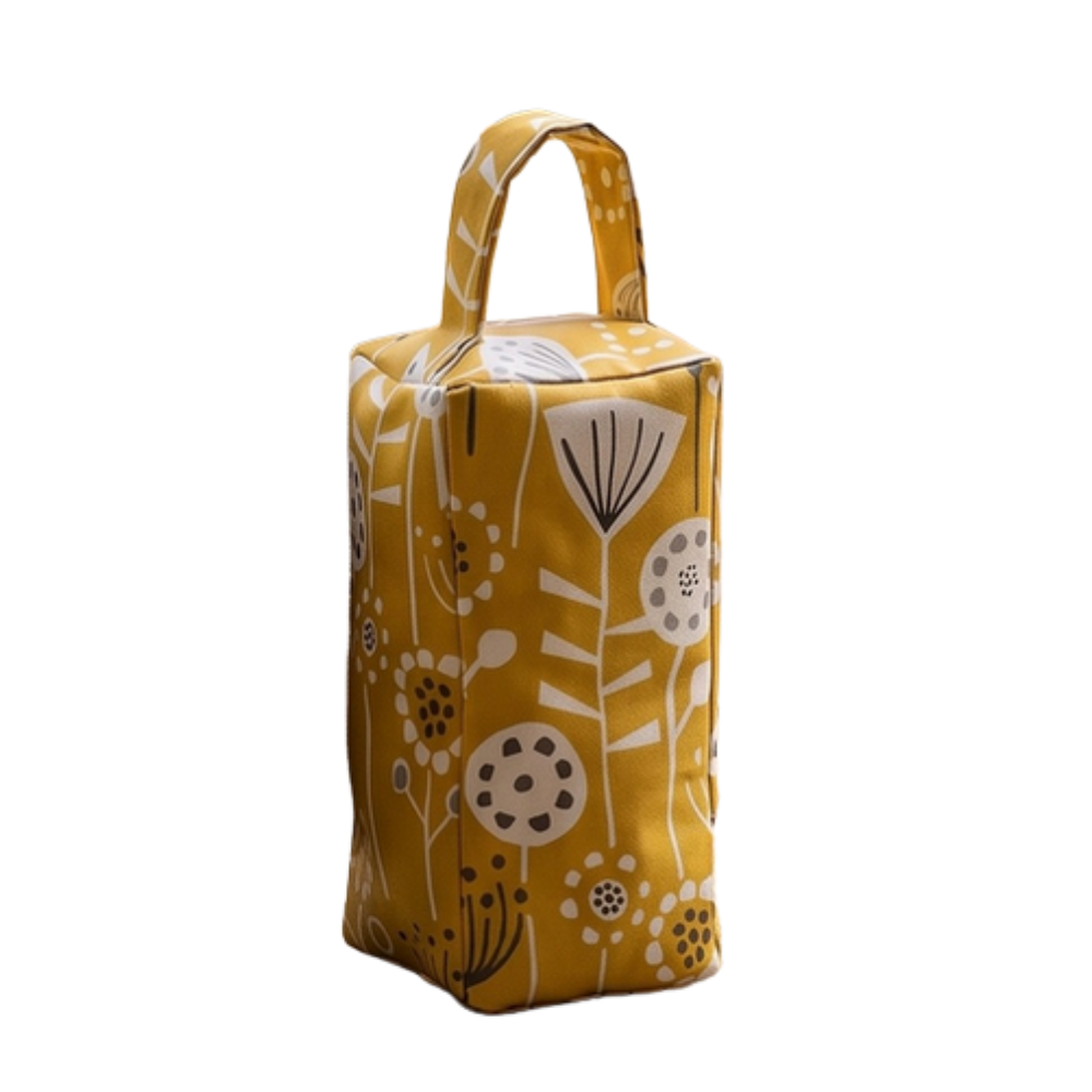 Bergen Ochre Yellow Scandi Oilcloth Door Stop