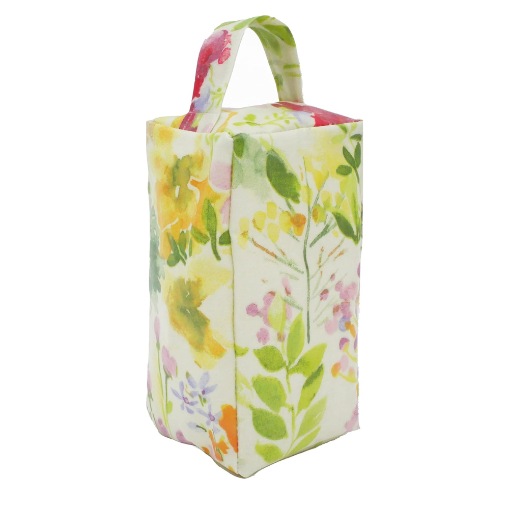 Multi Floral Watercolour Matte Oilcloth Door Stop 