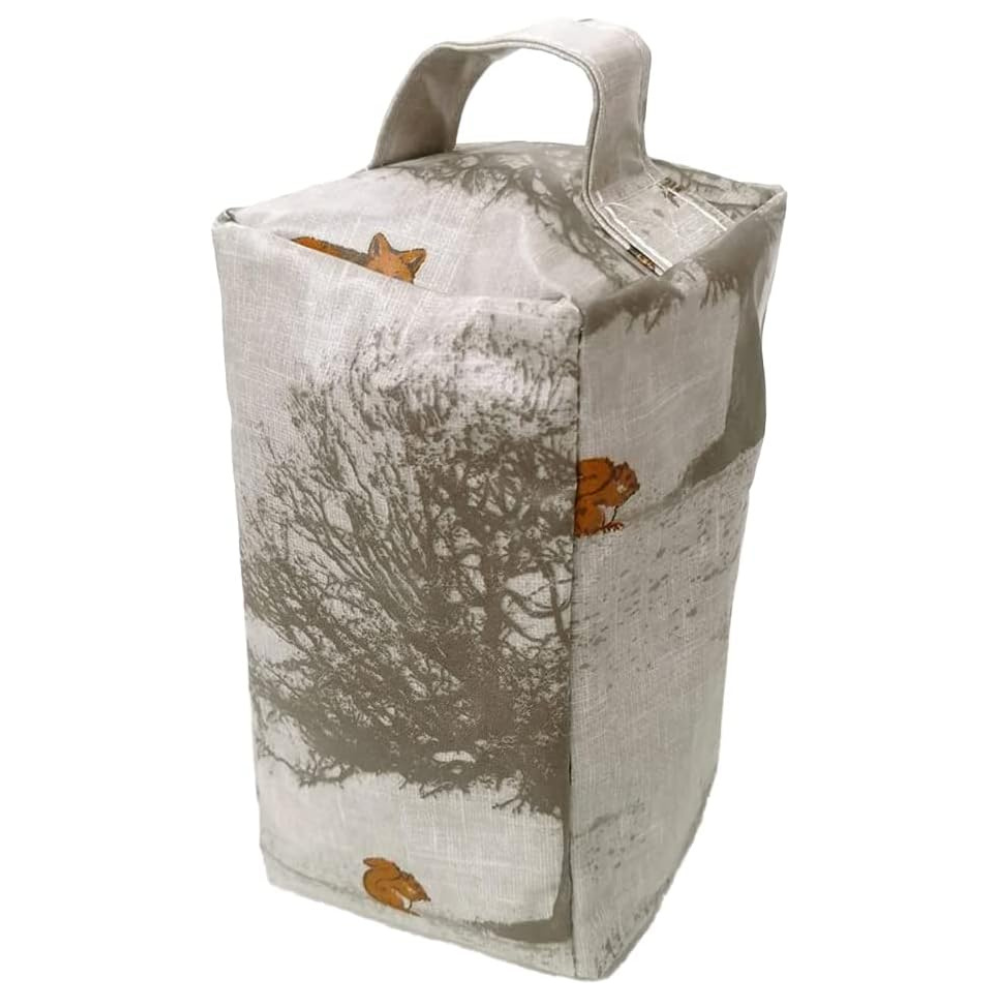 Beige Woodland Animals Matte Oilcloth Door Stop