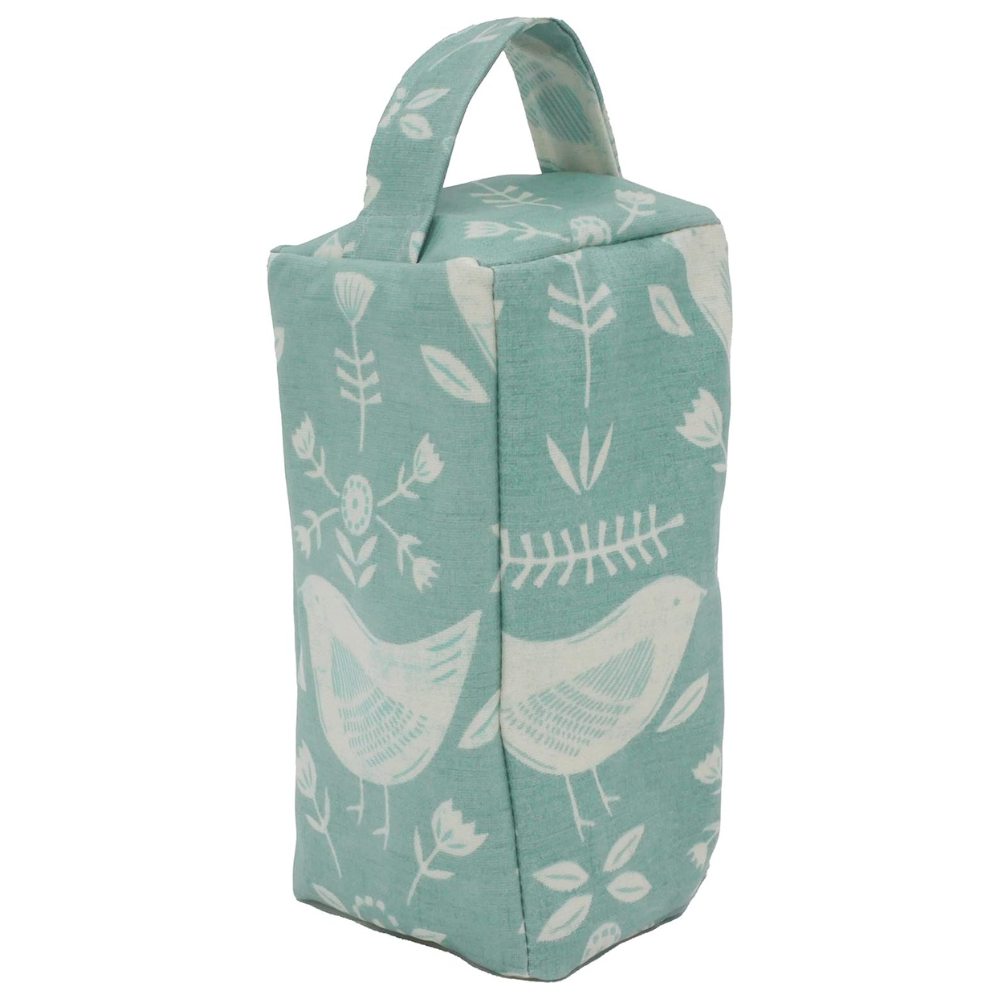 Narvik Duck Egg Birds Matte Oilcloth Door Stop