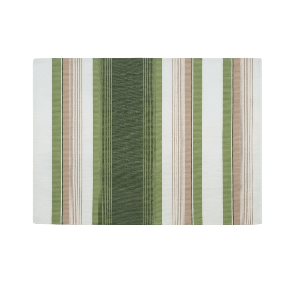 Woolacombe Olive Green Stripe Water Repellent Placemats