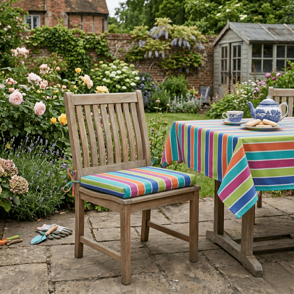 Vibrant Multi Stripe Outdoor seatpad