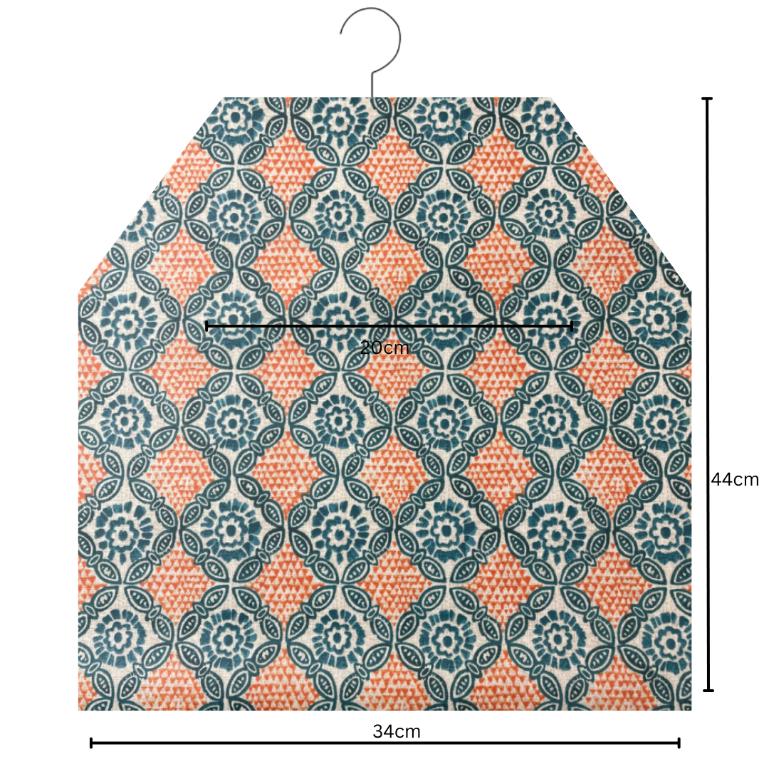 Teal and Orange Mykonos Oilcloth Peg Bag 