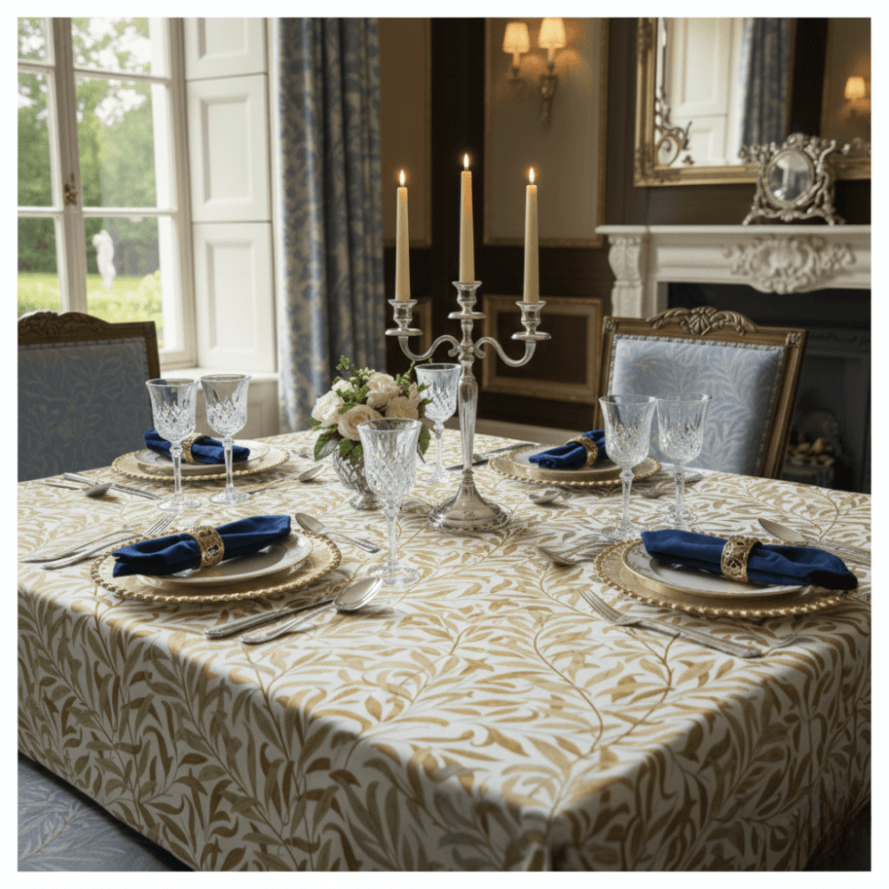 William Morris Willow Bough Gold PVC Tablecloth