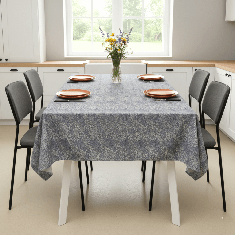 William Morris Willow Bough Charcoal Outdoor/Indoor Water Repellent Tablecloth 144cm Wide