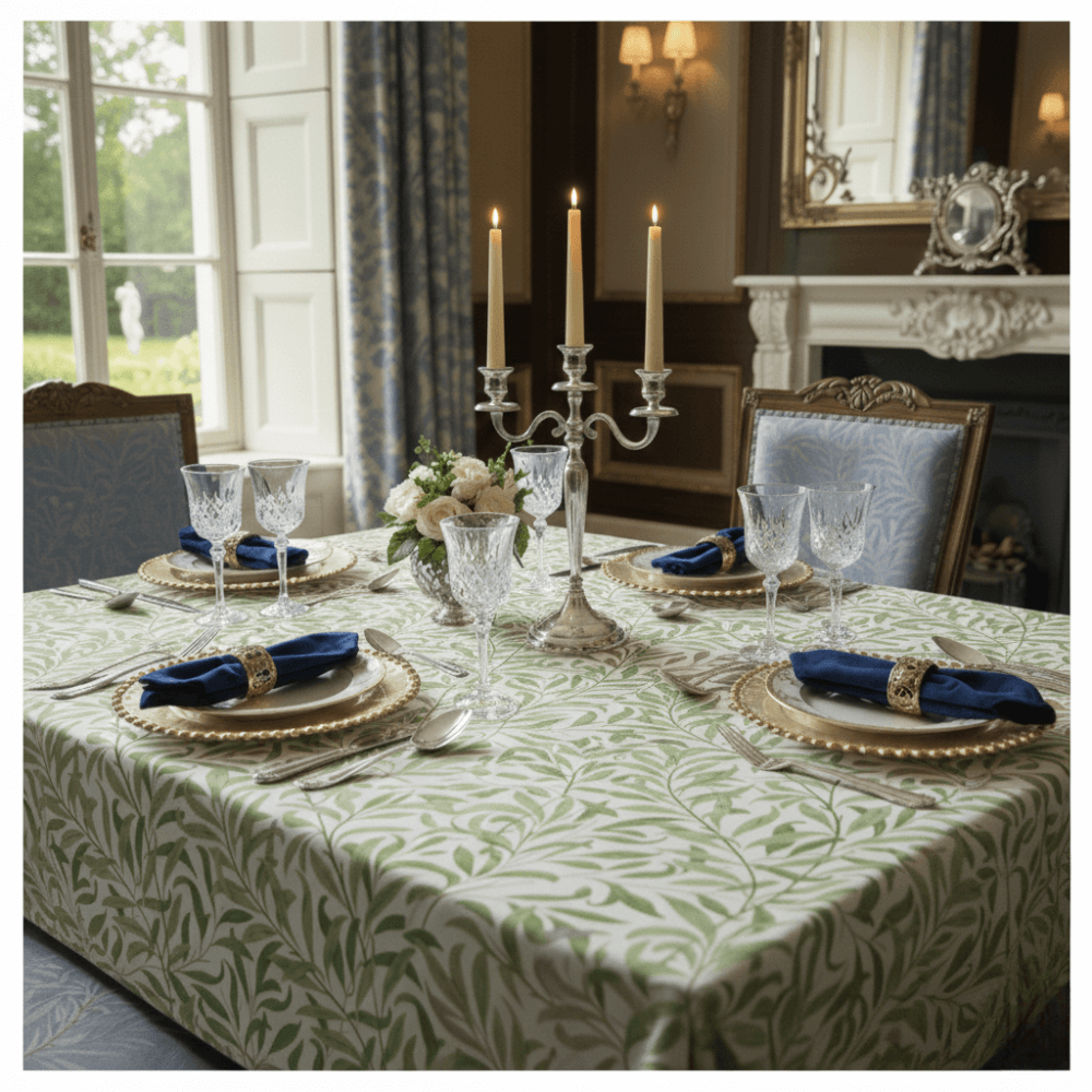 William Morris Willow Bough Sage PVC Tablecloth