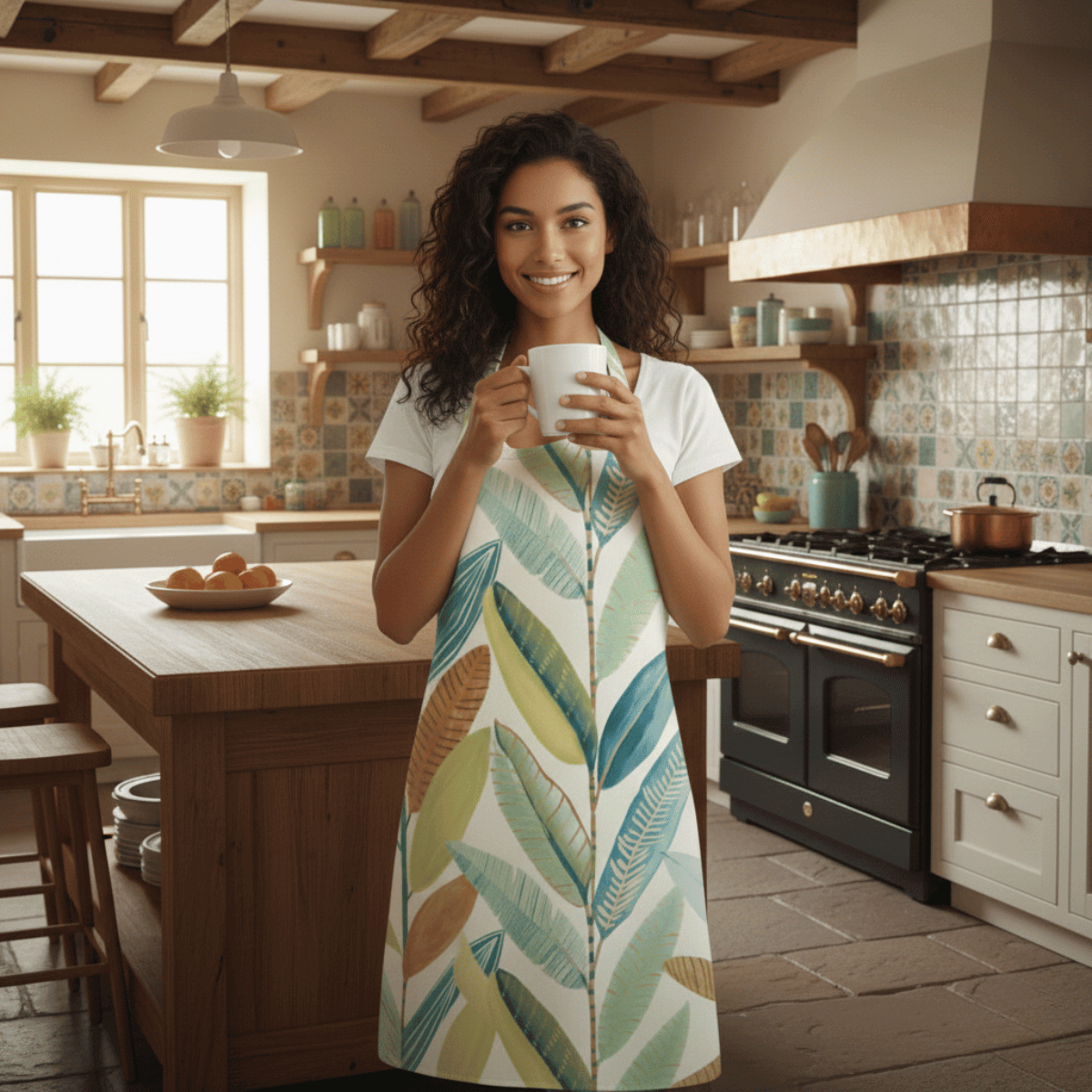 Hikkaduwa Spiced Pear Scion Oilcloth Wipe Clean Apron