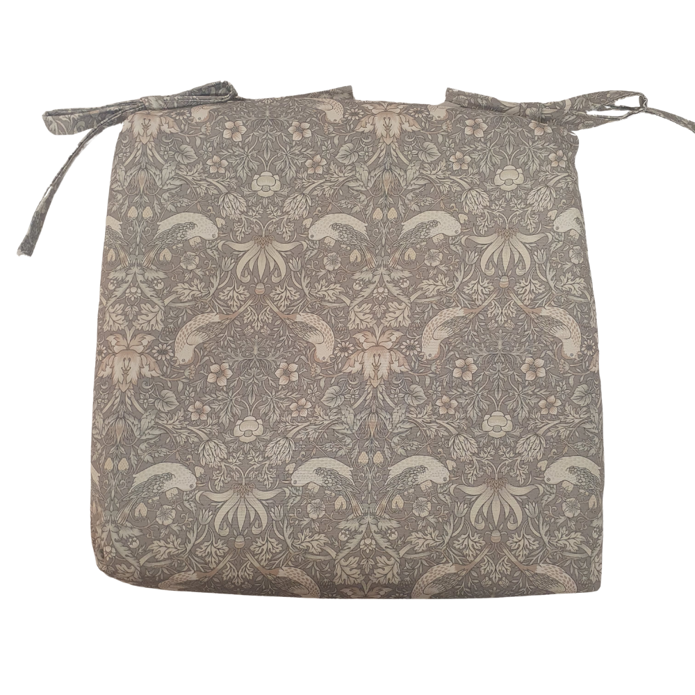William Morris Strawberry Thief Natural Water Repellent Fabric Outdoor Seat Pad