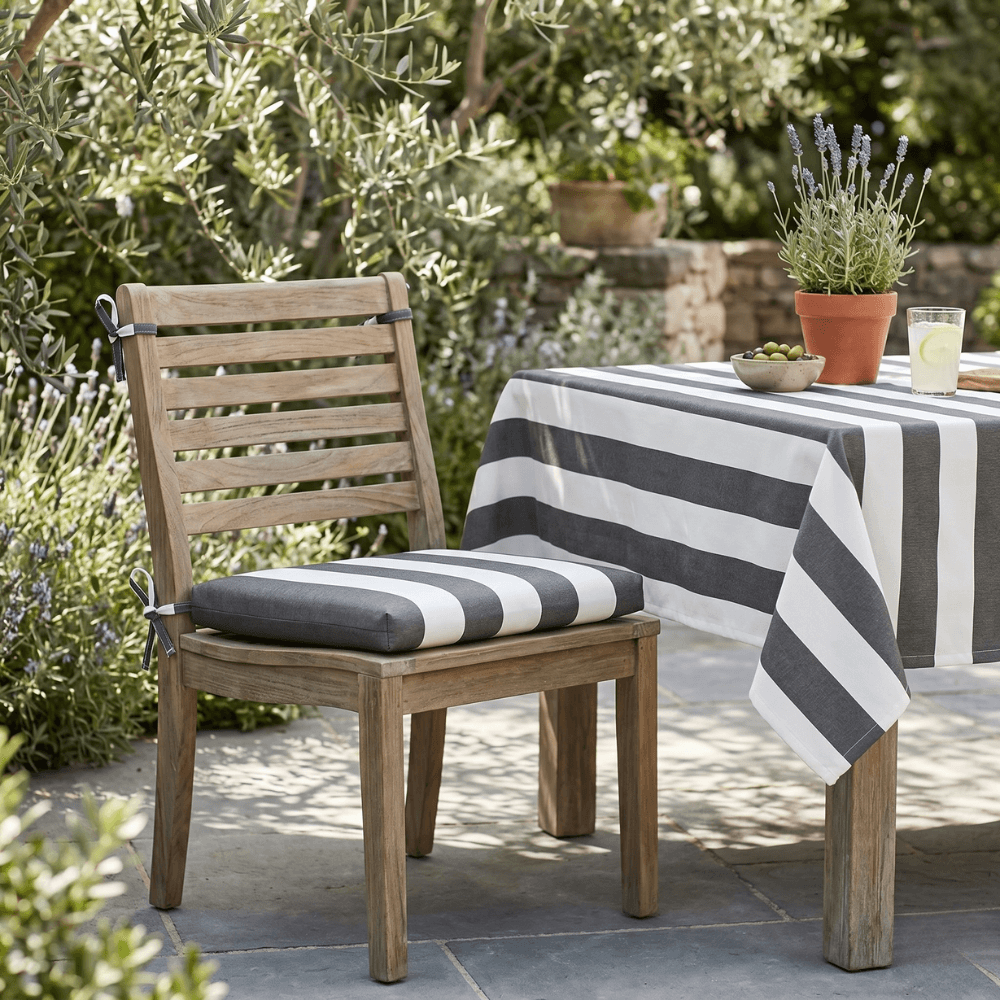 Grey and White stripe Waterproof seat pad