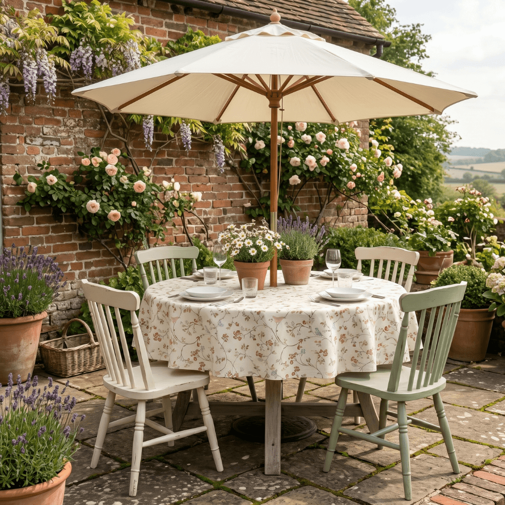 Bird Trail Round Tablecloth Oilcloth