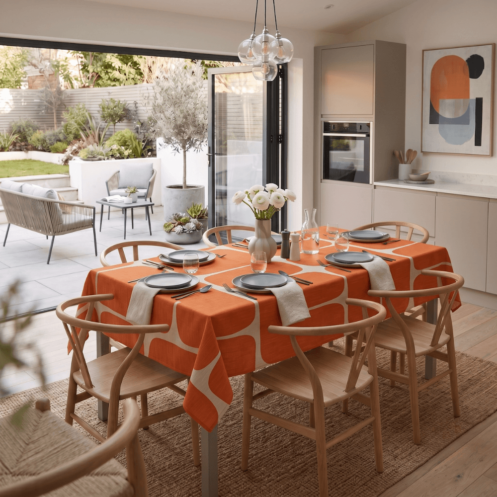 Lohko Paprika/Pebble Scion Oilcloth Tablecloth Matte Finish