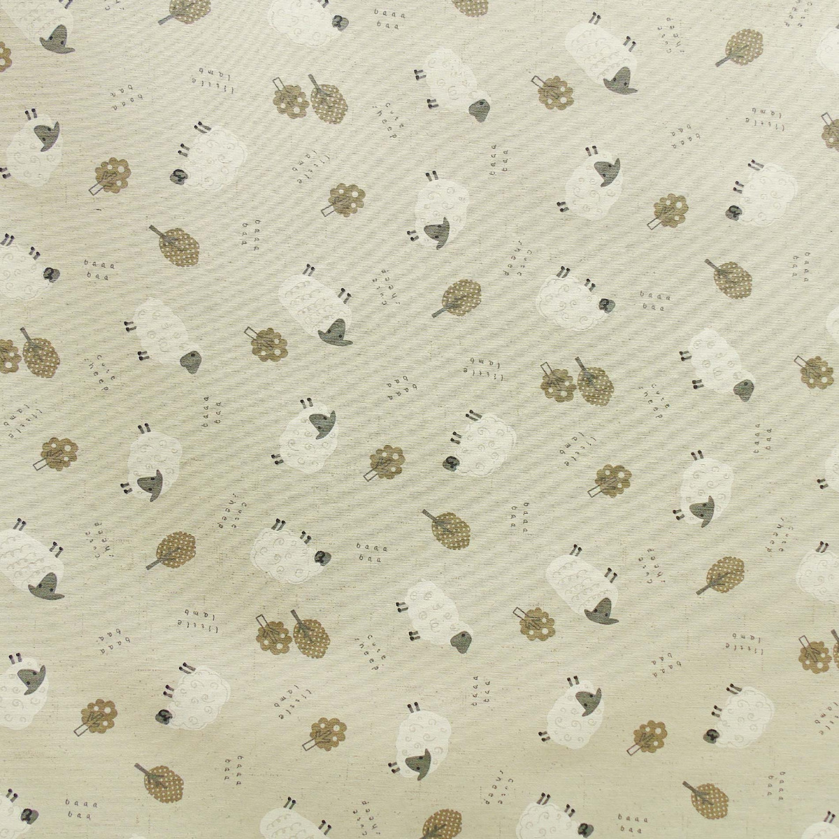 Beige Baa Baa Sheep Acrylic Wipe Clean Tablecloth