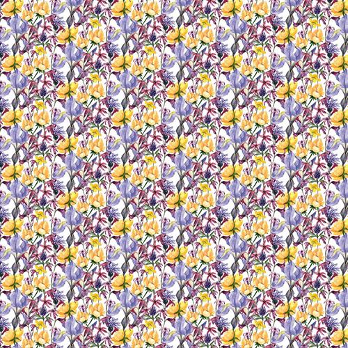 Multi Floral Wild Meadow Flowers Cotton Crafting Quilting fabric