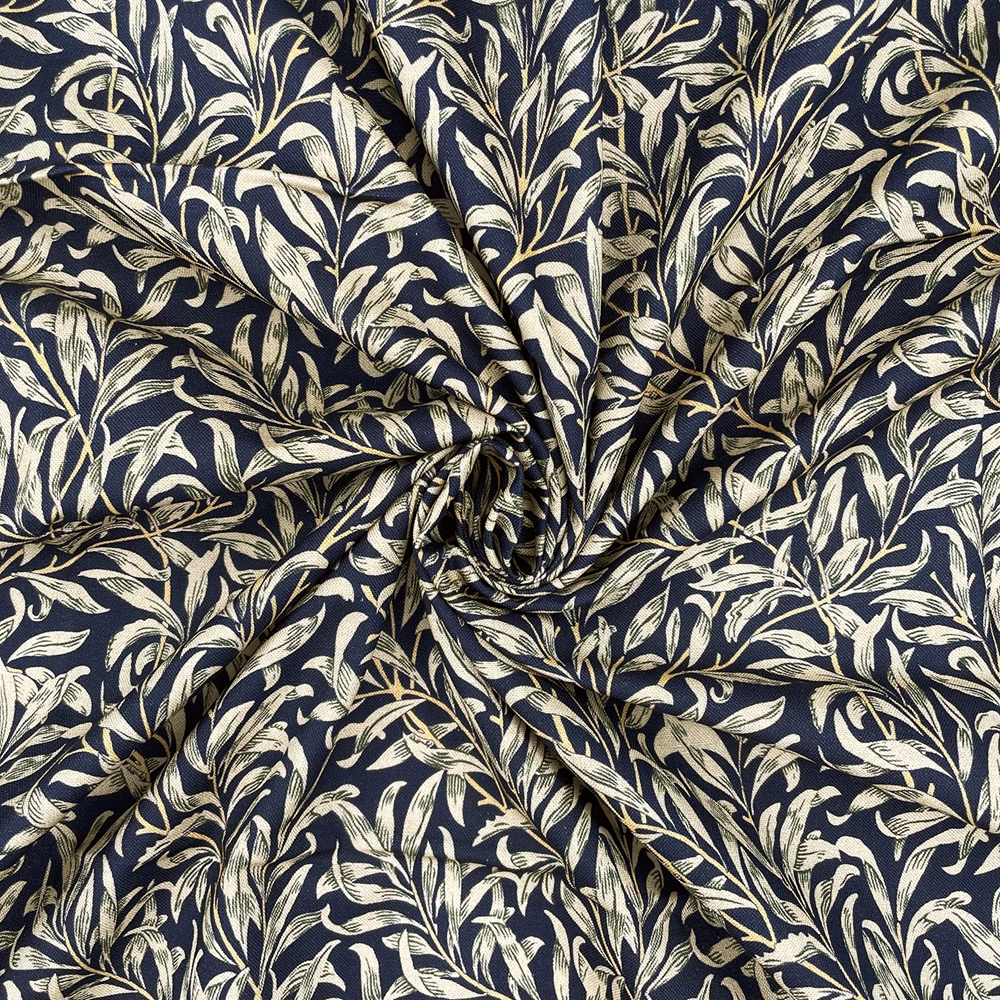 William Morris Willow Bough Navy Blue 100% Cotton Lightweight Fabric Tablecloth