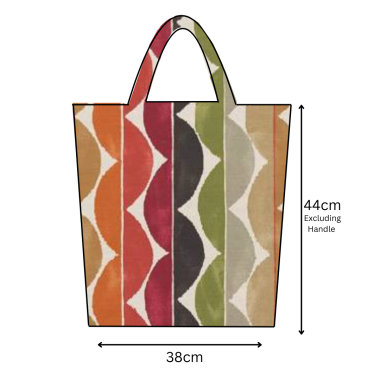 Yoki Teracotta/ Moss/ Amber Scion Oilcloth Oilcloth  Tote Bag