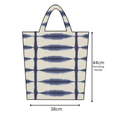 Shibori Indigo/Linen Scion Oilcloth Tote Bag
