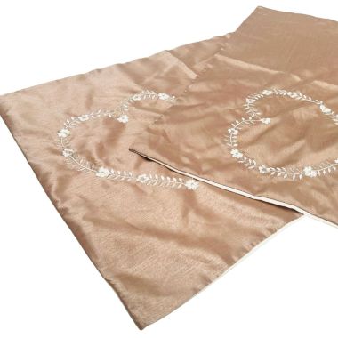 2 x Catherine Lansfield Beige Hearts Pillowcases