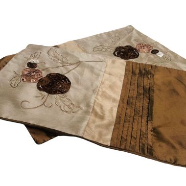 3 x Catherine Lansfield Rosina Coffee Cushion Covers 30cm x 50cm