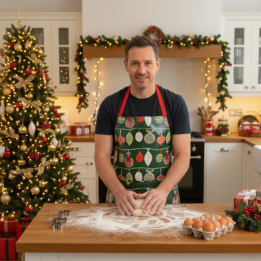 Green Baubles Christmas Apron