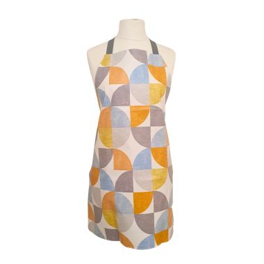 Burnt Orange Circles Adult Oilcloth Wipe Clean Apron