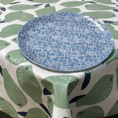 Green Multi Pears PVC Vinyl Wipe Clean Tablecloth