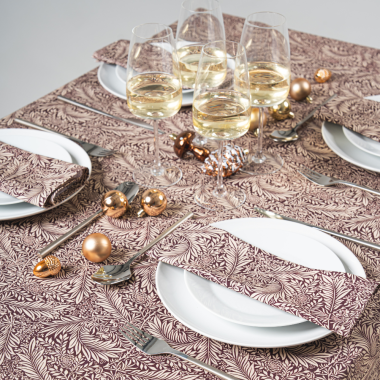 William Morris Larkspur Damson Cotton Tablecloth