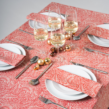 William Morris Larkspur Crimson 100% Cotton Lightweight Fabric Tablecloth