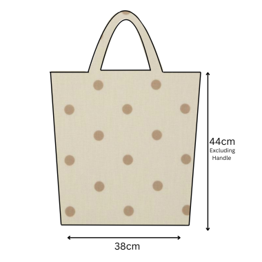 Dotty Natural Cream Taupe Polka Dot Oilcloth Tote Bag