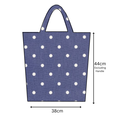 Dotty Denim Polka Dot Oilcloth Tote Bag