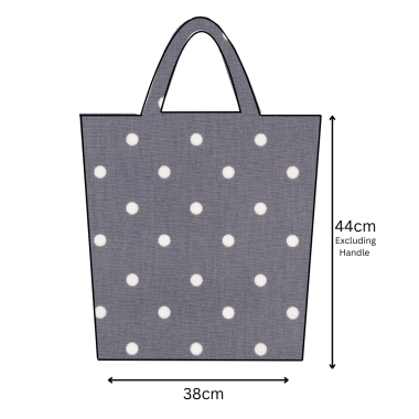 Dotty Smoke Grey Polka Dot Oilcloth Tote Bag
