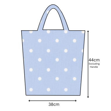 Dotty Powder Blue Polka Dot Oilcloth Tote Bag