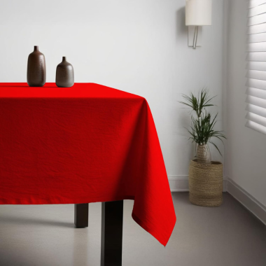 100% Cotton Plain Red Lightweight Fabric Tablecloth