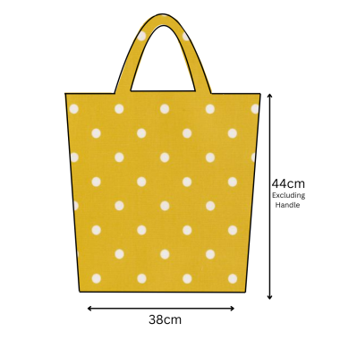 Dotty Mustard Yellow Polka Dot Oilcloth Tote Bag