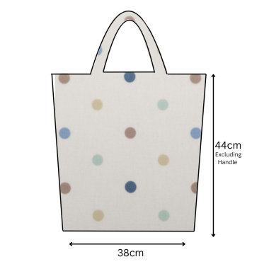Taupe Duck Egg Blue Polka Dot Oilcloth Tote Bag