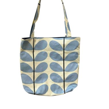 Orla Kiely Slight Second Two Colour Stem Powder Blue Lined Tote Bag