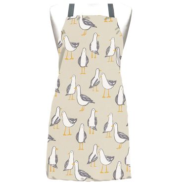 Taupe Seagulls Adult Oilcloth Wipe Clean Apron