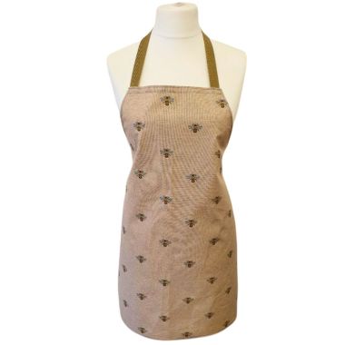Taupe Honey Bees Acrylic Wipe Clean Apron-Adult and Child Sizes