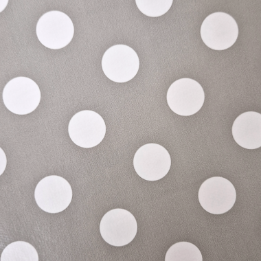 Dotty Stone Polka Dot 20 Metre Roll PVC Vinyl Tablecloth Roll