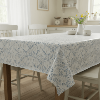 Laura Ashley Parterre Off White Duck Egg Wipe Clean Acrylic Teflon Coated Tablecloth