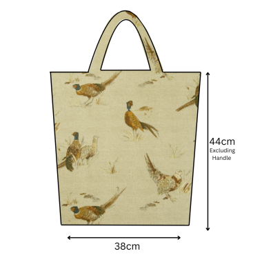 Pheasants Natural Beige Oilcloth Tote Bag