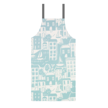 Duck Egg Nautical Seaside Scene Oilcloth Wipe Clean Apron
