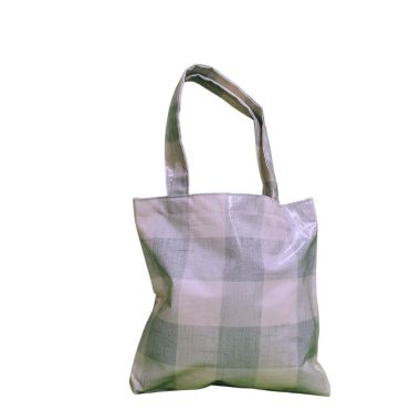 Duck Egg Large Gingham Oilcloth Small Tote Bag