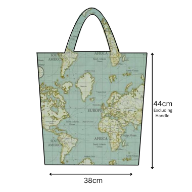 Duck Egg Maps Atlas Oilcloth Tote Bag