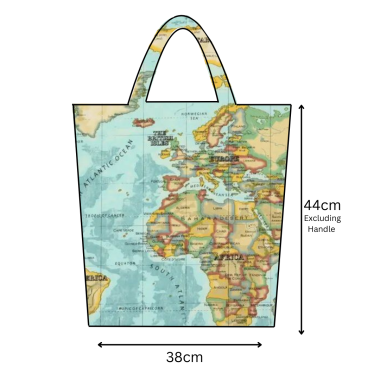 Azure Maps Oilcloth Tote Bag